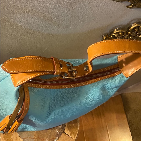 🦆💙💚🤎Looney & Bourke Pebble Grain Paige Sac Turquoise - Picture 6 of 16